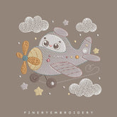 Adorable Airplane Embroidery Design - 7 Sizes | FineryEmbroidery - FineryEmbroidery